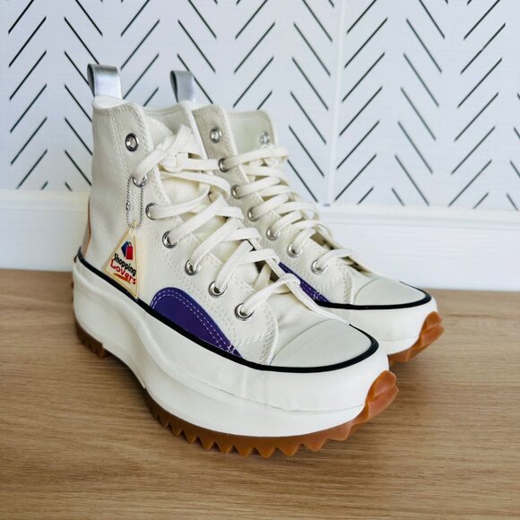 Converse Run Star Hike Hi Platform 10.5 Women Shoes Beige Purple Sneaker A09796C - Picture 10 of 13